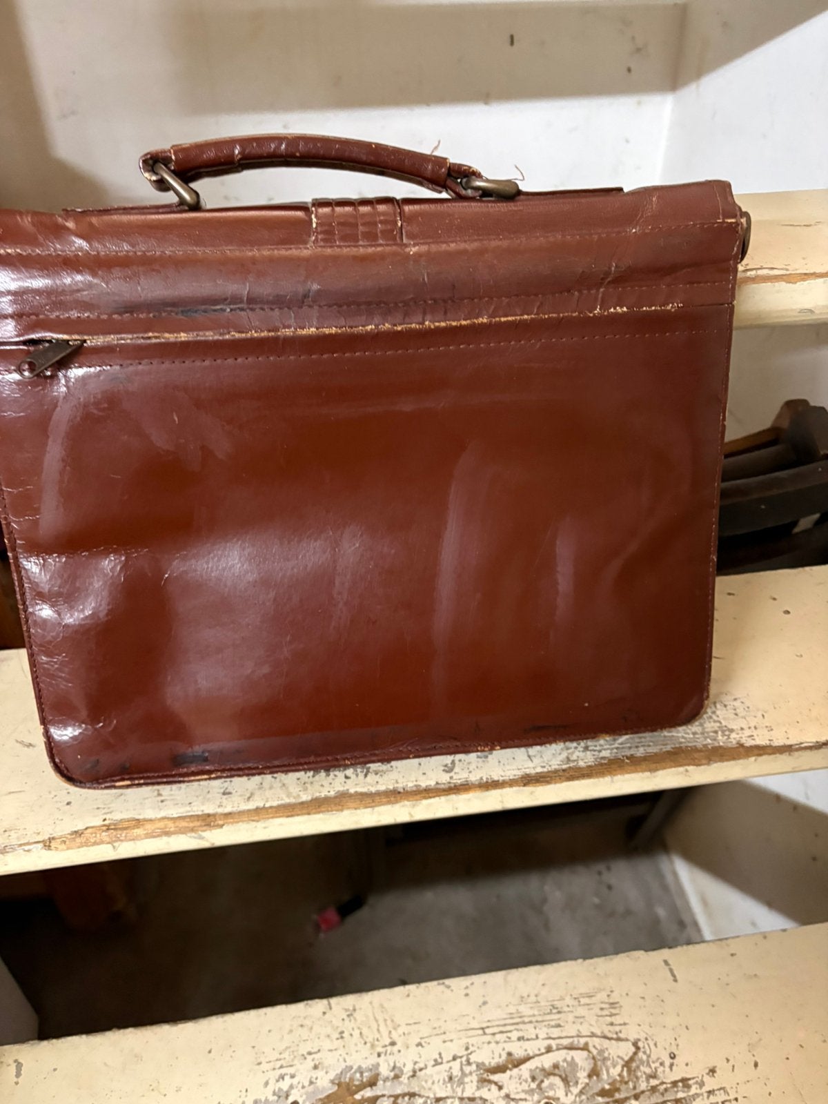 Vintage Leren Aktetas met Sluiting, Ophalen of Verzenden