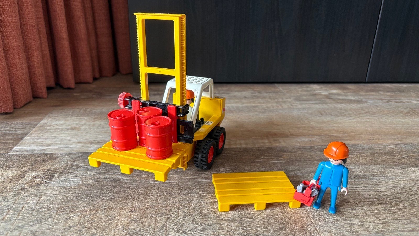 Vintage Playmobil 3506 Heftruck, Ophalen, Gebruikt, Complete set, Figuren