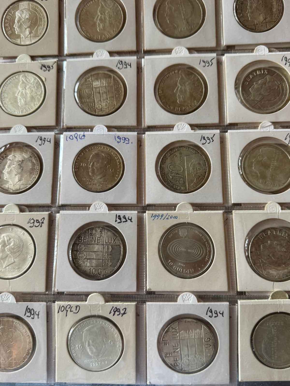 Tien gulden munten, Setje, Koningin Beatrix, Zilver, Ophalen of Verzenden