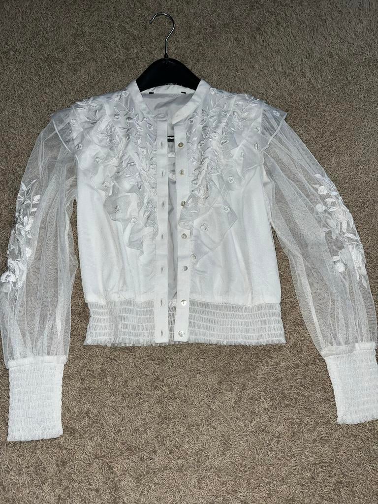 Mooie French Connection blouse XS met kanten details, Ophalen of Verzenden, Nieuw, Maat 34 (XS) of kleiner, Wit