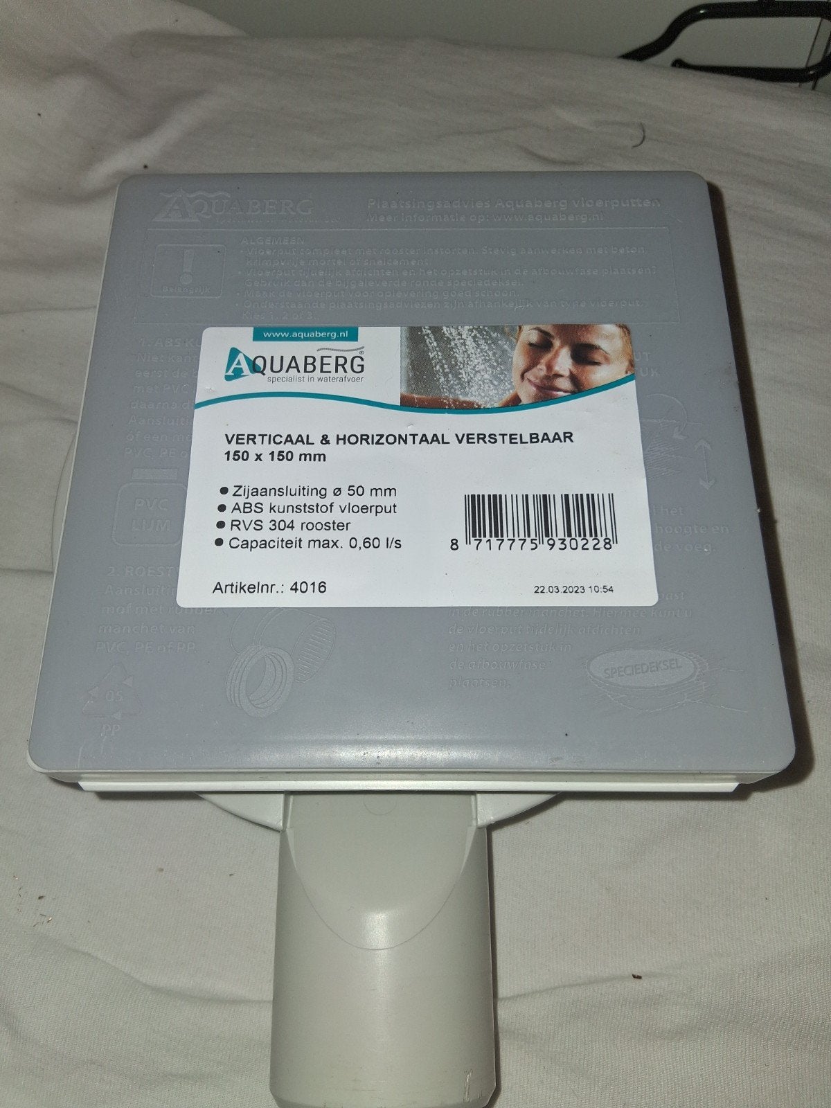 Aquaberg vloerput met RVS Rooster 15x15, Afvoer, Nieuw, Ophalen of Verzenden, Rvs