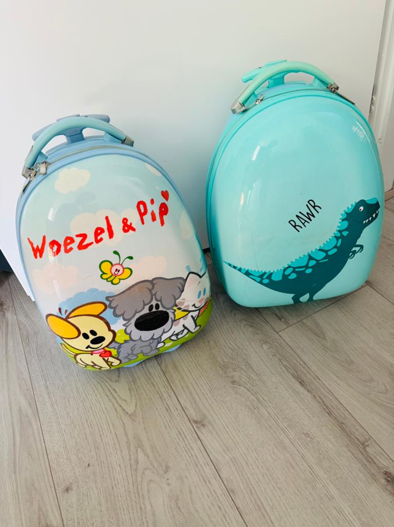 2 kinderkoffers, Sieraden, Tassen en Uiterlijk, Koffers, Ophalen, Gebruikt, Hard kunststof, Wieltjes