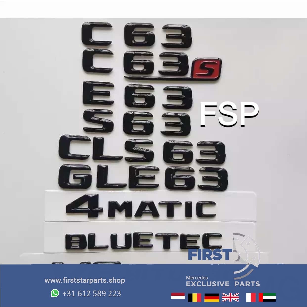 W205 C63S C63 S LOGO EMBLEEM Mercedes C Klasse 2014-2022 63S, Gebruikt, -, Ophalen of Verzenden, Achter