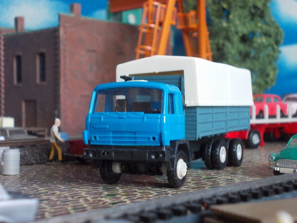 Tatra 815 platte bakwagen huif Permot blauw / grijs NU € 5,-, Ophalen of Verzenden, Nieuw, Bus of Vrachtwagen, Overige merken