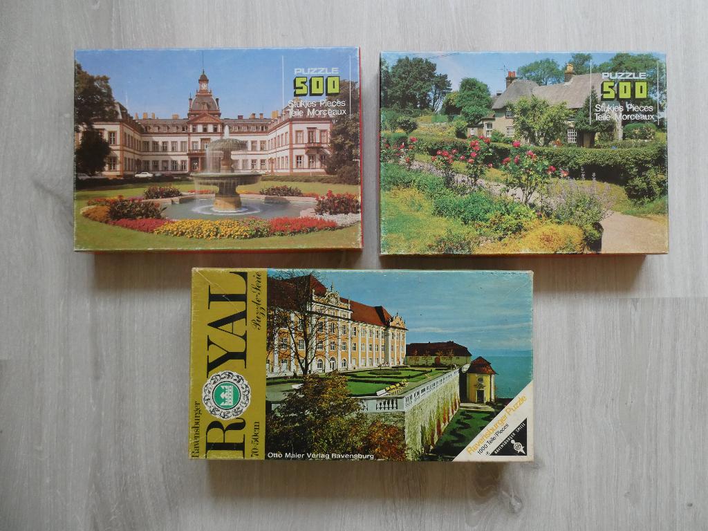 Set van 3 legpuzzels., Ophalen of Verzenden, 500 t/m 1500 stukjes, Gebruikt, Legpuzzel