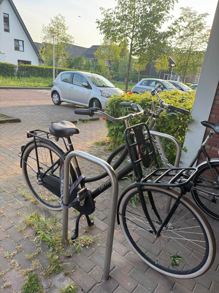 Zwarte stadsfiets met voordrager en versnellingen, Overige merken, Velgrem, Versnellingen, Ophalen of Verzenden