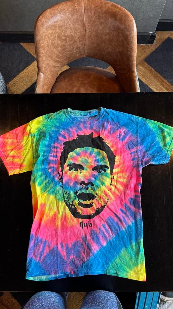 Flula Borg Tie-Dye T-shirt - DJ Flula shirt Uniek Kleurrijk, Ophalen of Verzenden, Gedragen, Maat 48/50 (M), Overige kleuren