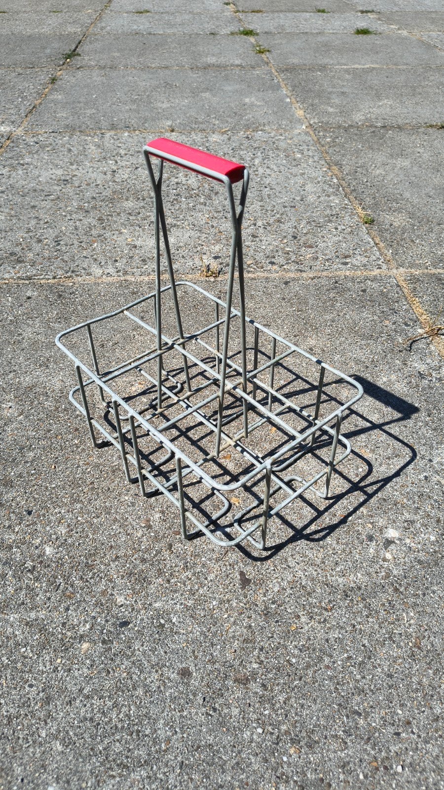 Vintage Tomado flessenrek voor 6 flessen - Rood handvat, Ophalen of Verzenden