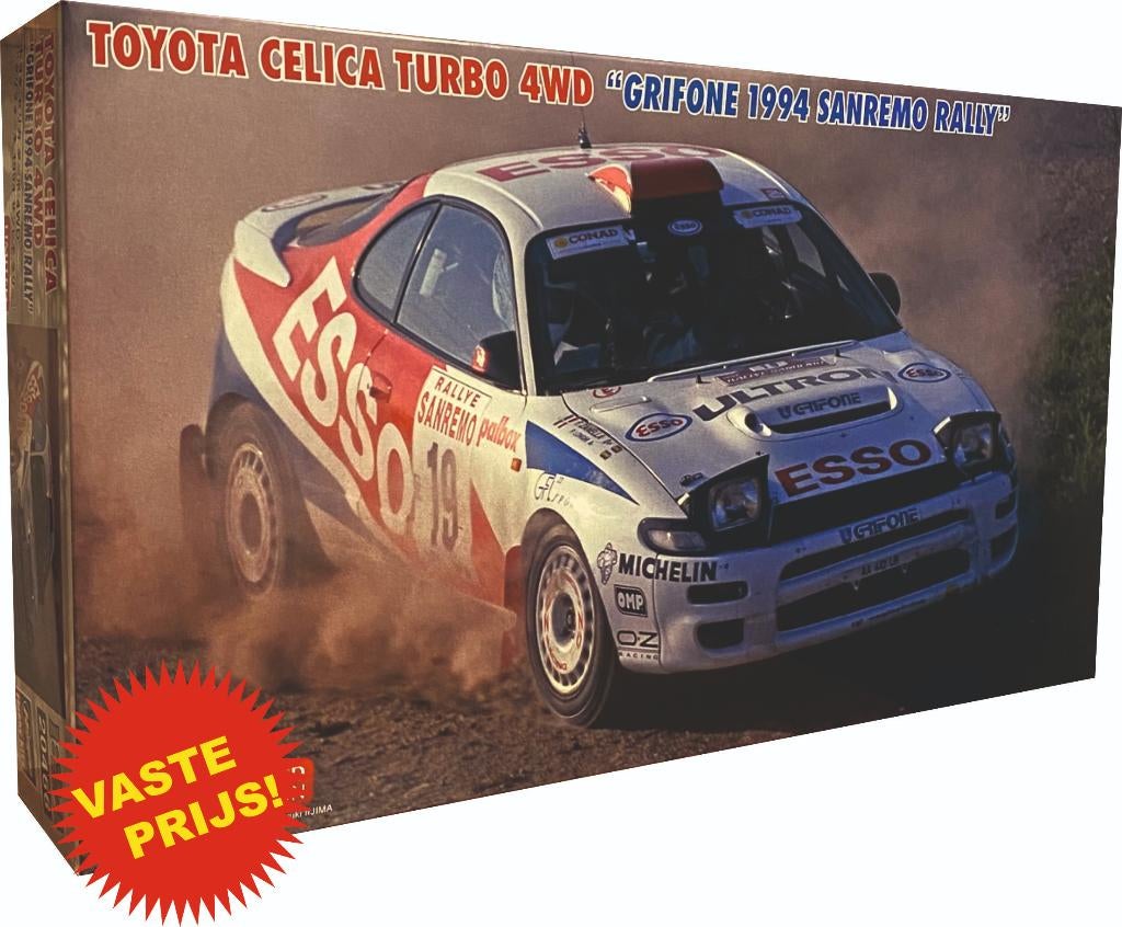 Toyota Celica Turbo 4WD (Grifone 1994 Sanremo) Hasegawa 1/24, Overige merken, Auto, Groter dan 1:32, Nieuw