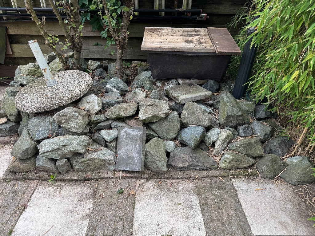 Breukstenen/keien voor rond vijver of in tuin, Ophalen, Gebruikt, Kei, Grijs
