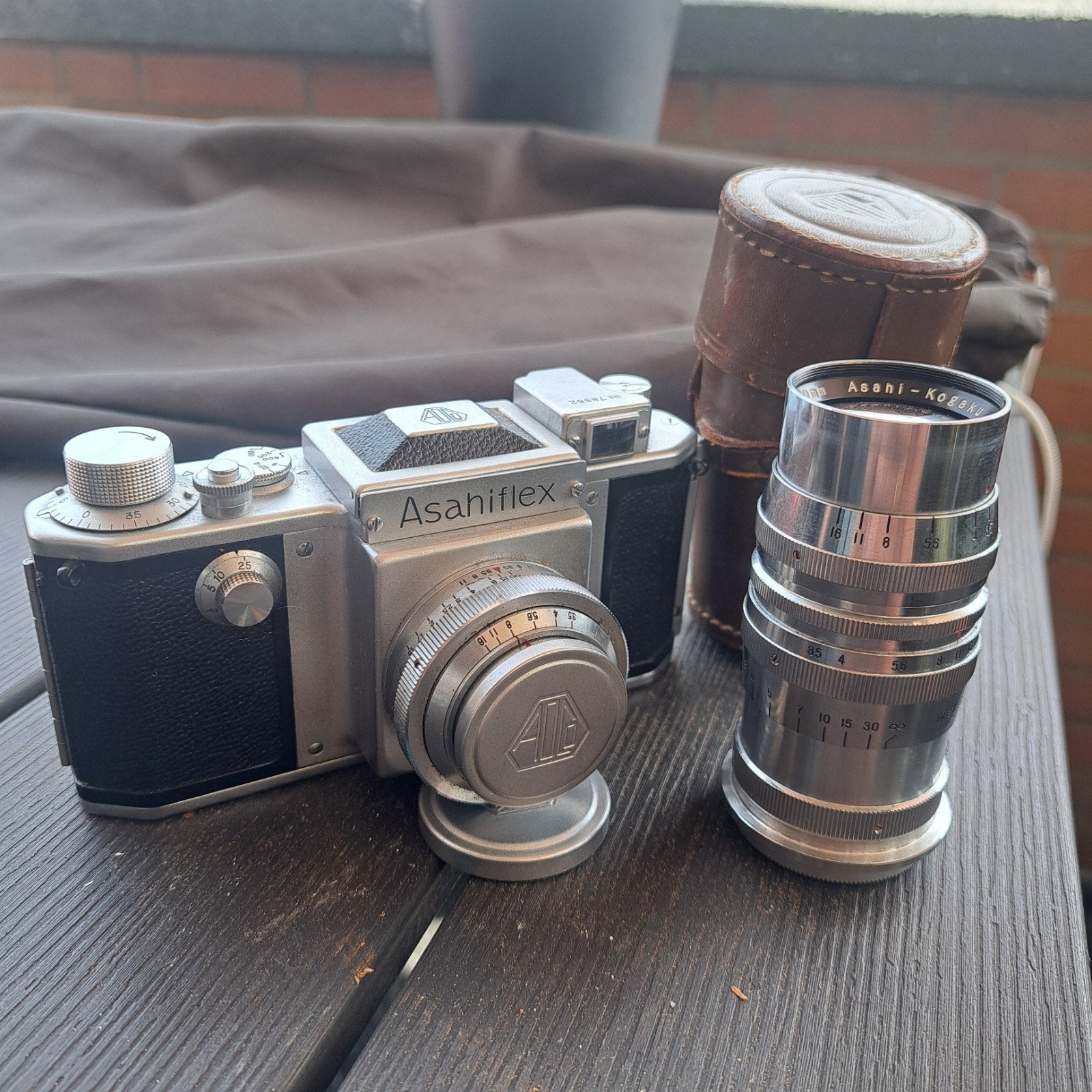 Asahiflex Spiegelreflexcamera met Asahi-Kogaku 100mm lens, Ophalen of Verzenden, Gebruikt, Spiegelreflex, Overige Merken