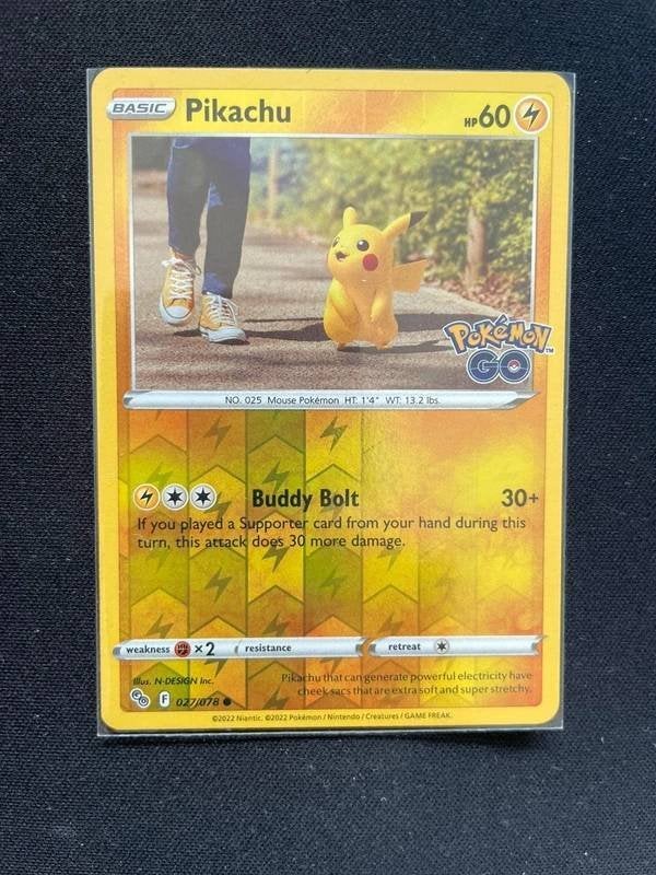 Pikachu (PGO 027) Reverse holo - Pokemon GO, Verzenden, Zo goed als nieuw, Losse kaart, Foil