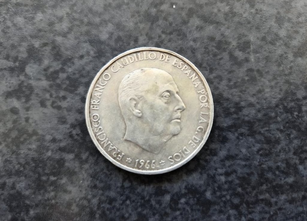 Zilveren Spaanse munt 100 Peseta's 1966 Franco, Ophalen of Verzenden, Overige landen, Losse munt, Zilver