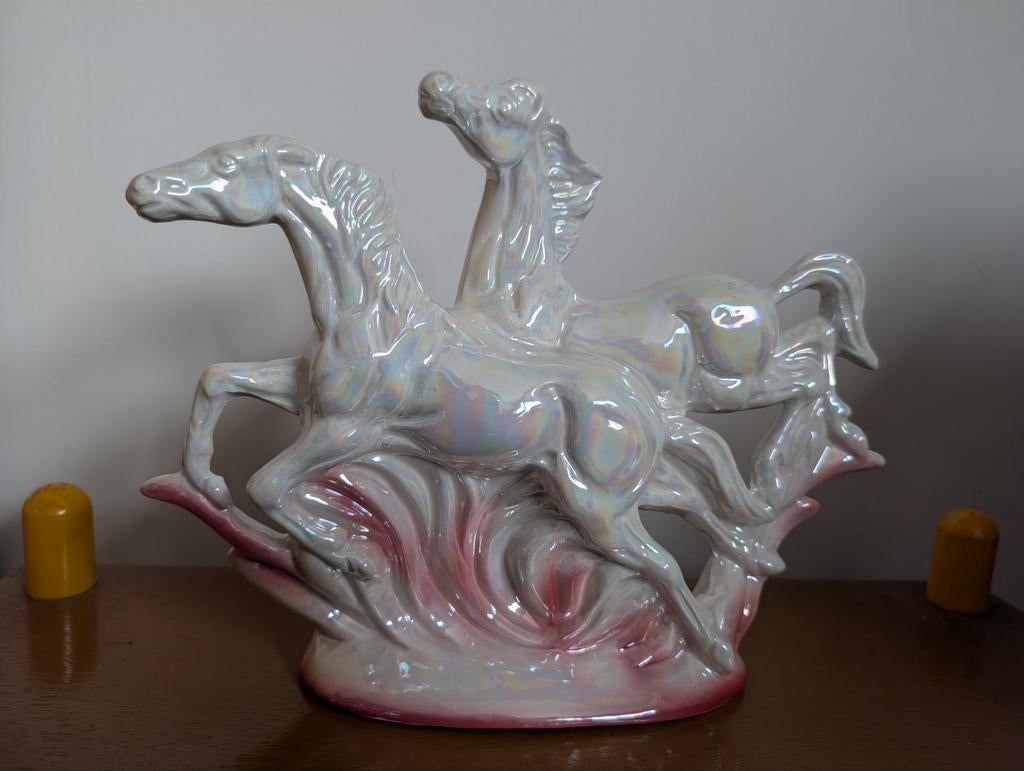 Vintage Lusterware paarden porselein, Antiek en Kunst, Ophalen of Verzenden
