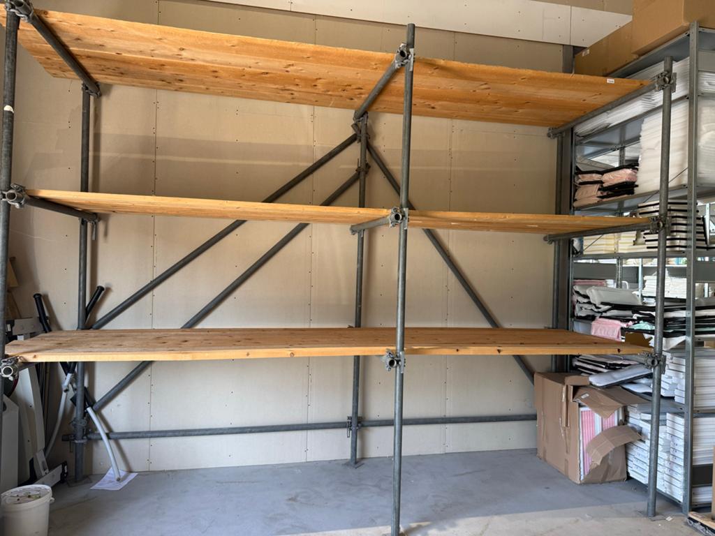Steigerstelling met steigerhouten planken - Gebruikt, Doe-het-zelf en Verbouw, Steigers, Ophalen, Gebruikt, Overige typen, 2 tot 5 meter