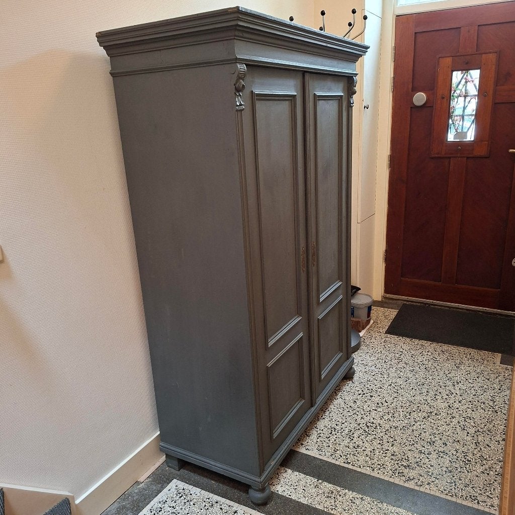 Mooie houten kleding kast/ garderobe kast, Ophalen, Met deur(en), Gebruikt, 100 tot 150 cm