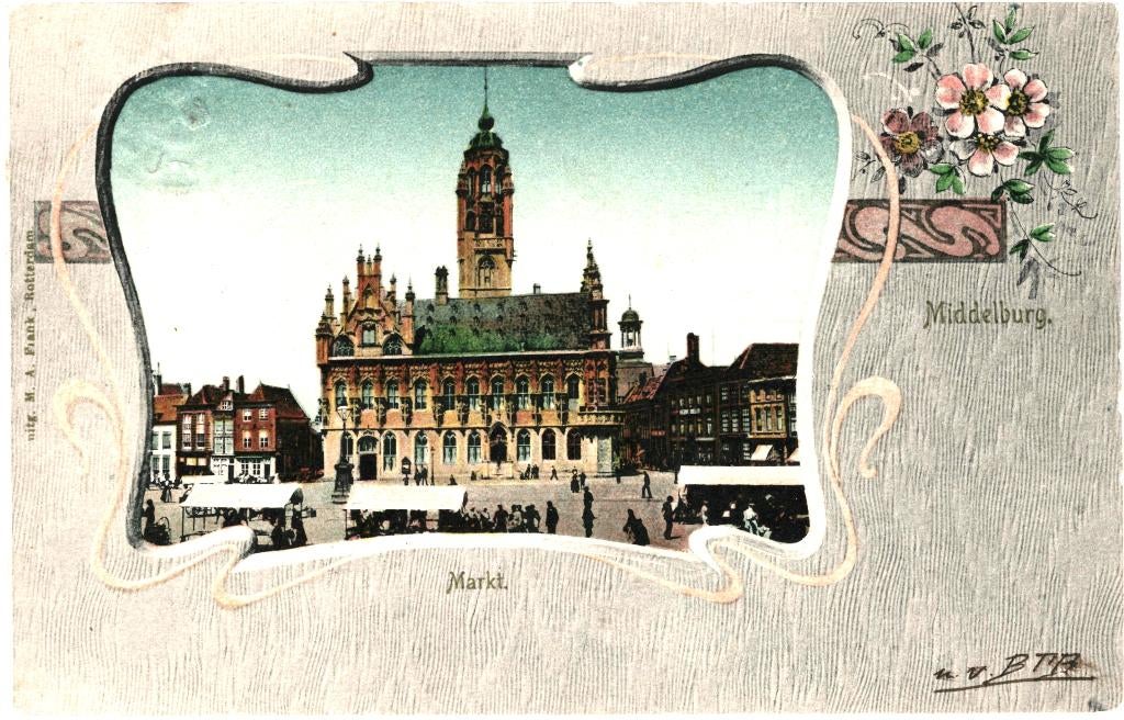 700746	Middelburg	1903 Zeeland	Markt	Gelopen met postzegel, Ophalen of Verzenden, Voor 1920, Gelopen, Zeeland
