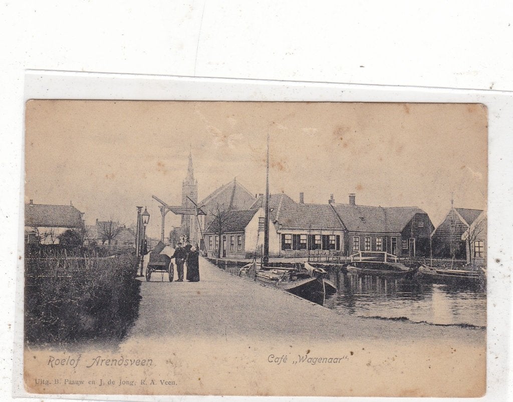 Roelof Arendsveen- Cafe Wagenaar circa 1900, Ophalen of Verzenden, Voor 1920, Ongelopen, Zuid-Holland