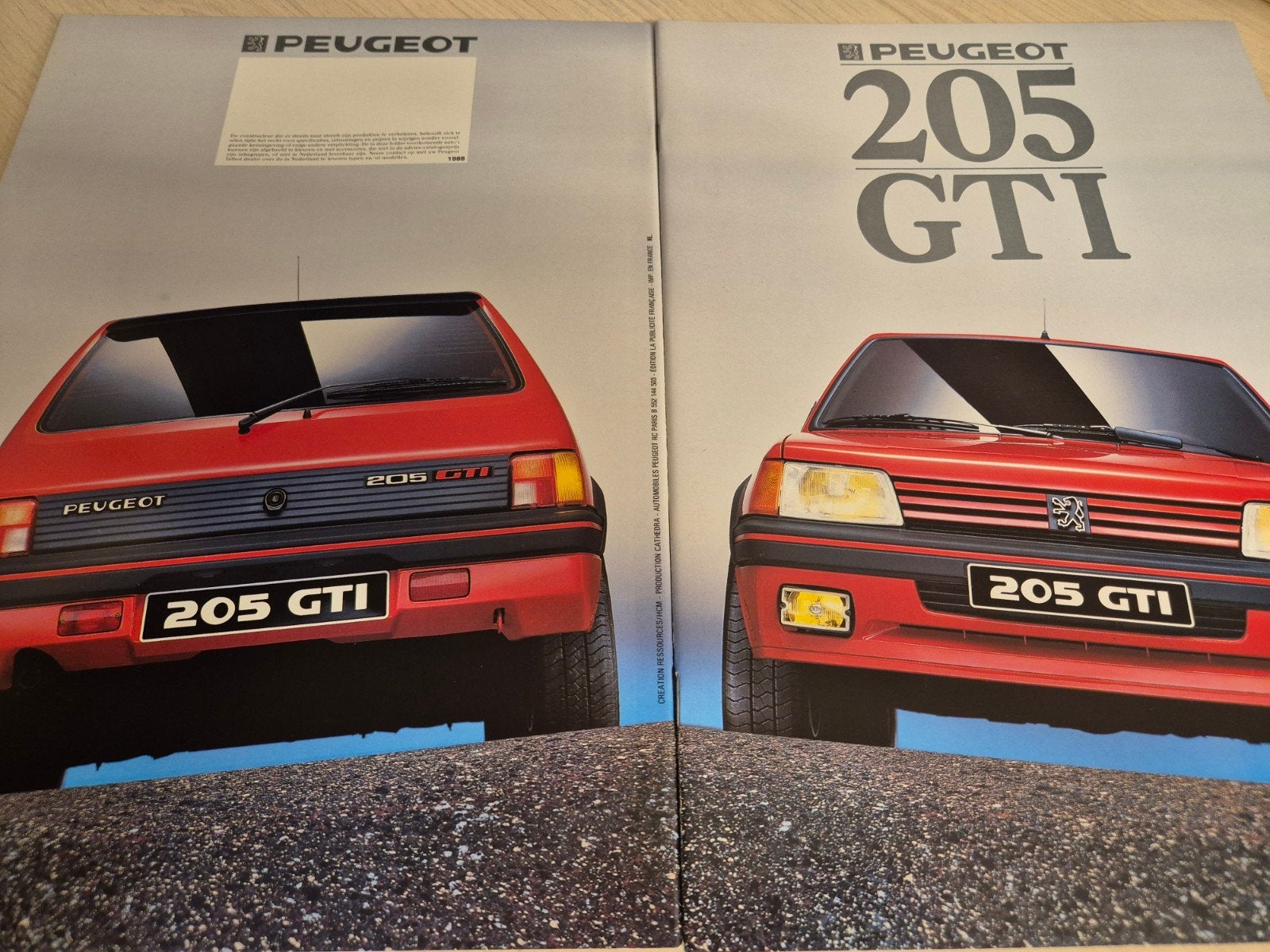 1988 Nederlands Peugeot 205 GTI 122pk 1900 109pk 1600 folder, Ophalen of Verzenden, Zo goed als nieuw, Peugeot