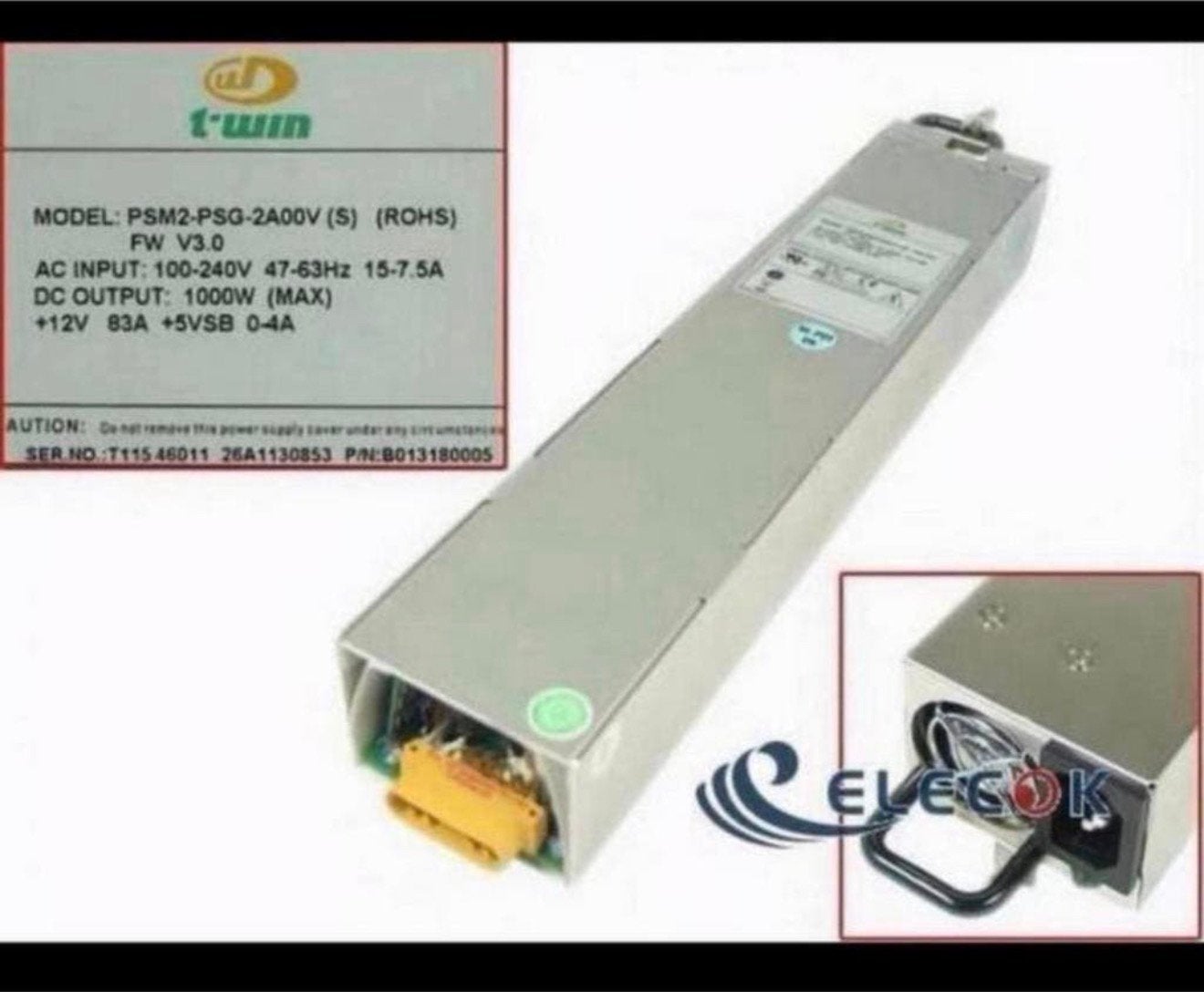6X T-WIN AIC PSM2-PSG-2A00V 100-240VAC 1000W - B013180005, Hobby en Vrije tijd, Ophalen of Verzenden, Zo goed als nieuw, H, H