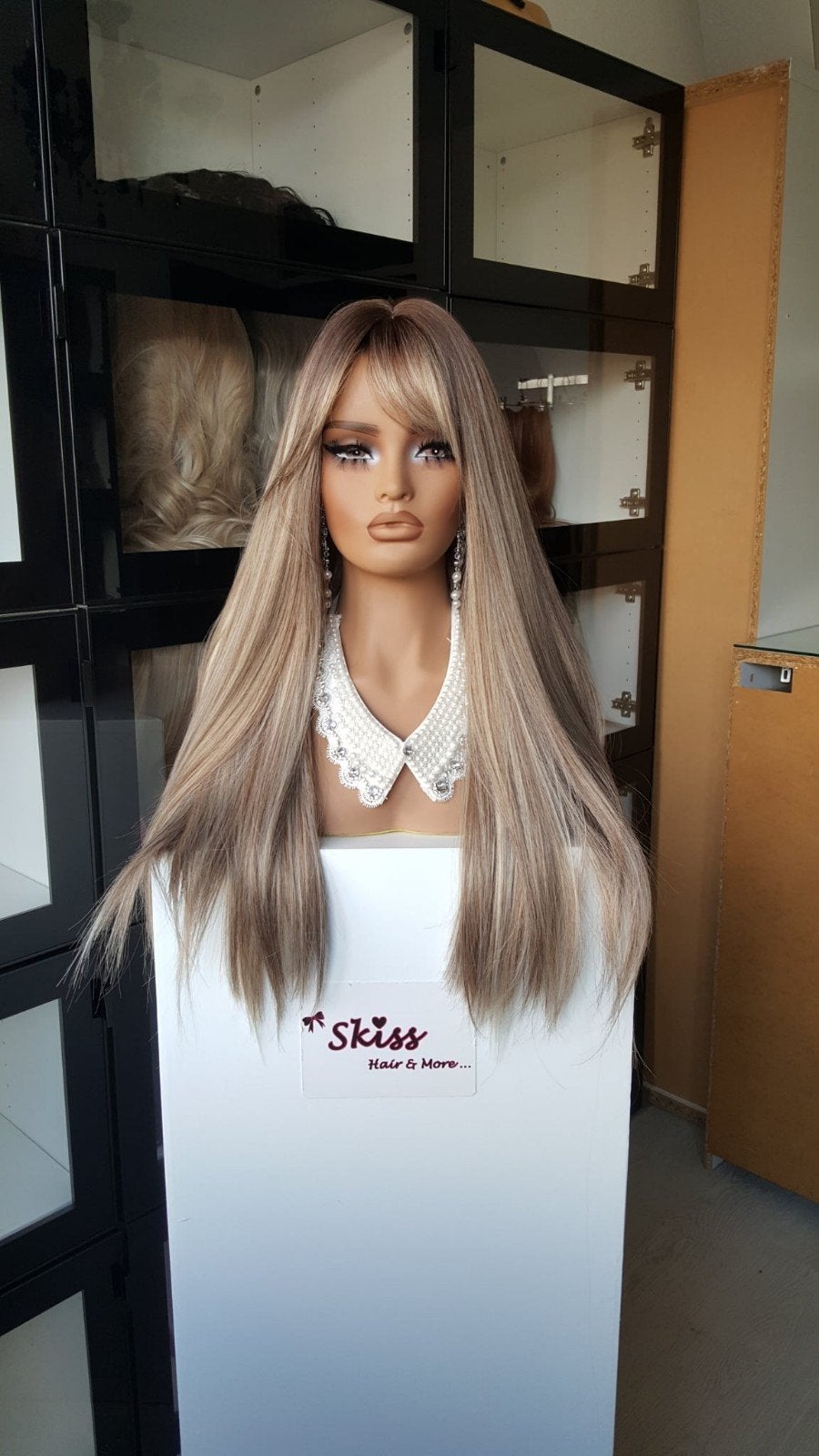 Pruik Pony/Lok: Bruin en Blond gemixt - Lang - Stijl, Ophalen of Verzenden, Nieuw, Pruik of Haarverlenging