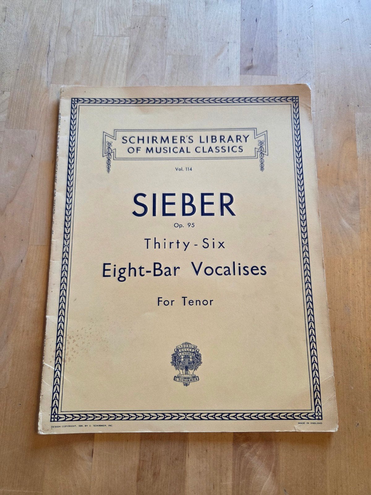 Sieber Op. 95: Thirty-Six Eight-Bar Vocalises for Tenor, Gebruikt, Verzenden, Klassiek, Zang