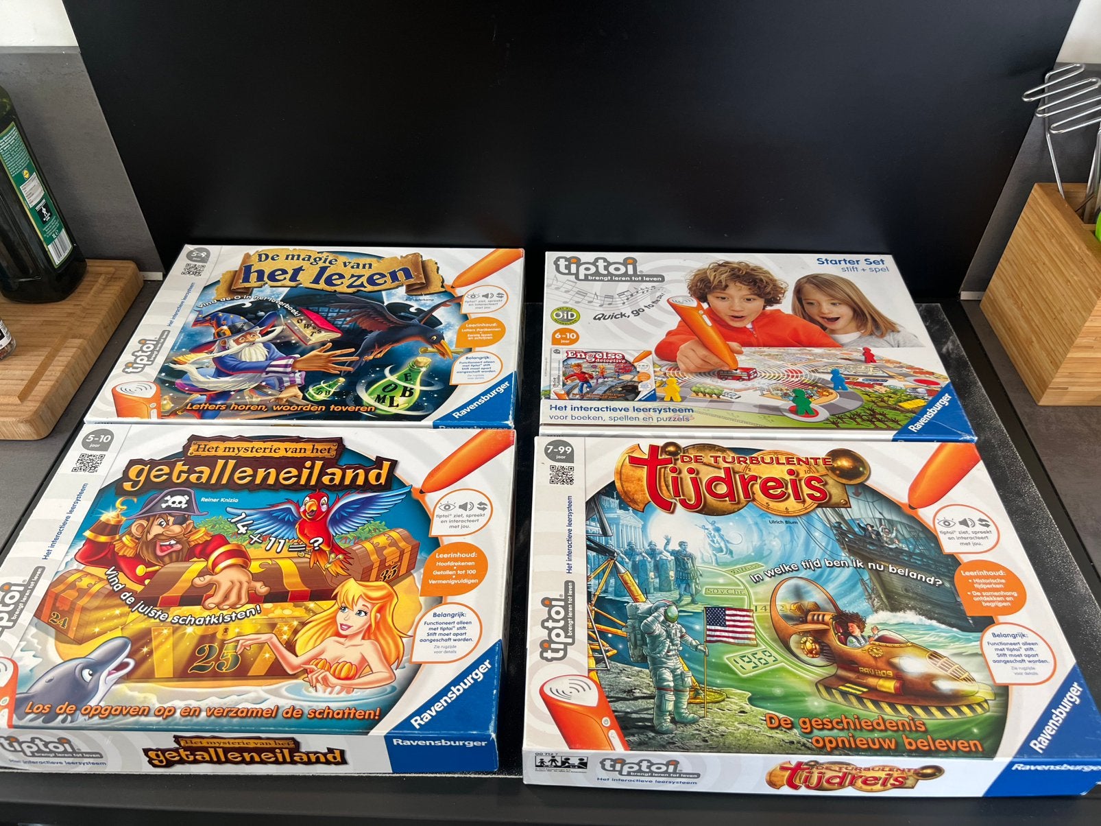 TipToi 4 dozen zie omschrijving geschiedenis rekenen lezen, Ophalen of Verzenden, Zo goed als nieuw, Rekenen