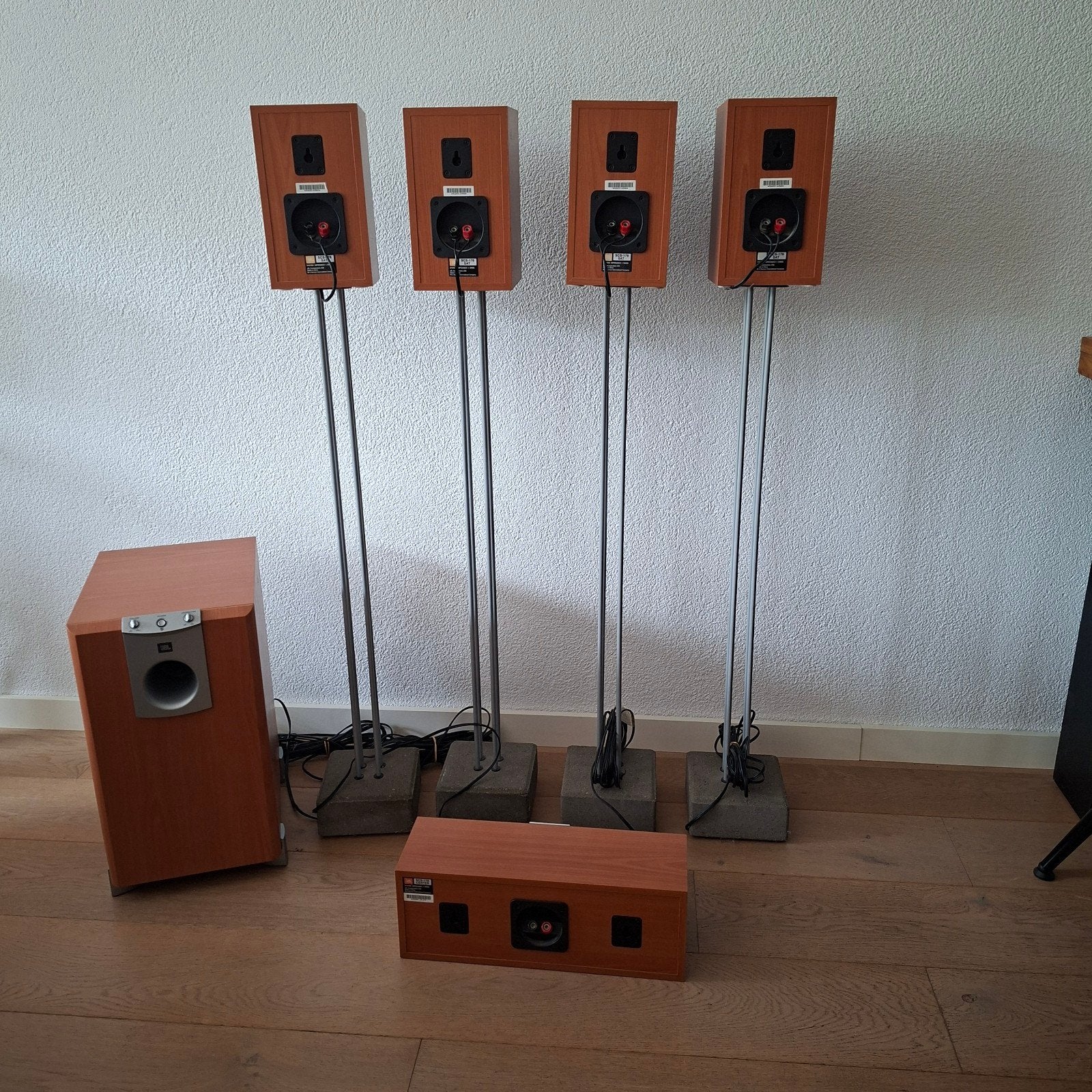 JBL SCS-178 SAT Surroundset met subwoofer en stands, Gebruikt, JBL, Ophalen of Verzenden, Surroundset