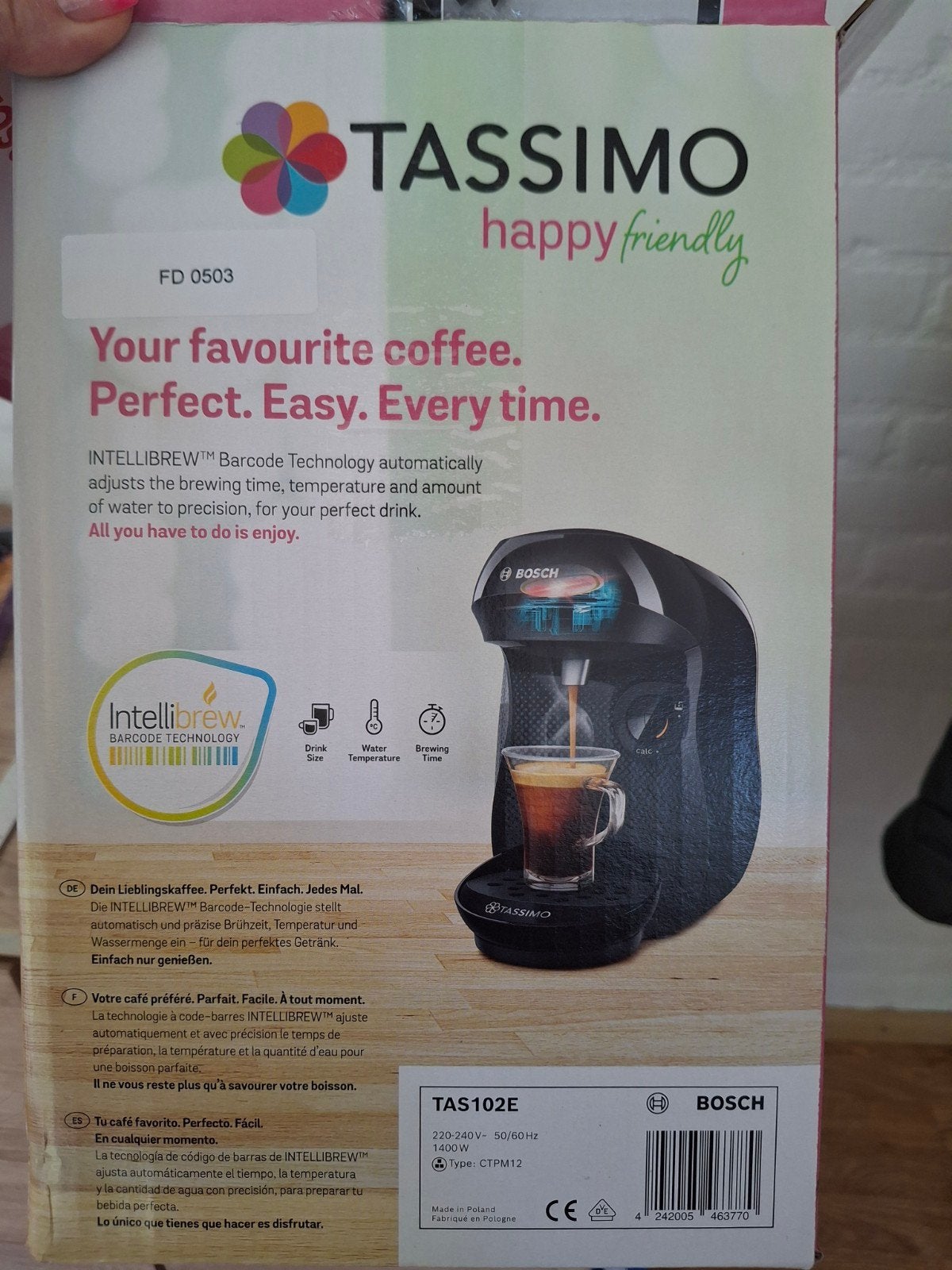 Bosch Tassimo koffiecup apparaat + 6 doosjes cups, Witgoed en Apparatuur, Koffiezetapparaten, Ophalen, Nieuw, Koffiemachine