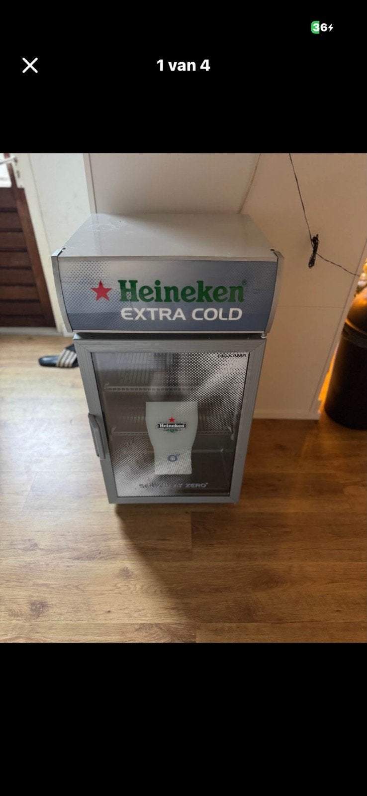 Heineken Extra Cold glazen vriezer  - Compacte Barkoeler, Witgoed en Apparatuur, Vriezers en Diepvrieskisten, Ophalen of Verzenden