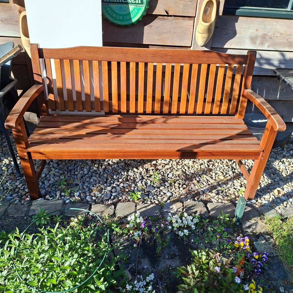 Prachtige teakhouten tuinbank Maritiem, Tuin en Terras, Ophalen, Teakhout