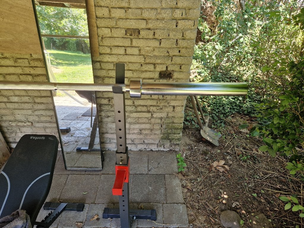 Olympische halterstang 220 cm 50 mm, Ophalen, Zo goed als nieuw, Halterstangen