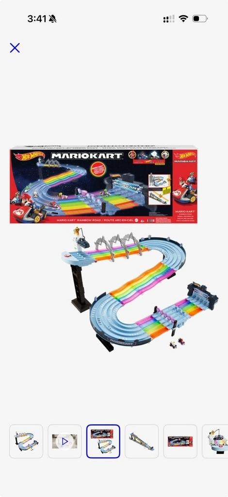 Mario Kart Regenboogbaan - Zo goed als nieuw!, Racebaan, Ophalen of Verzenden, Zo goed als nieuw, Hot Wheels