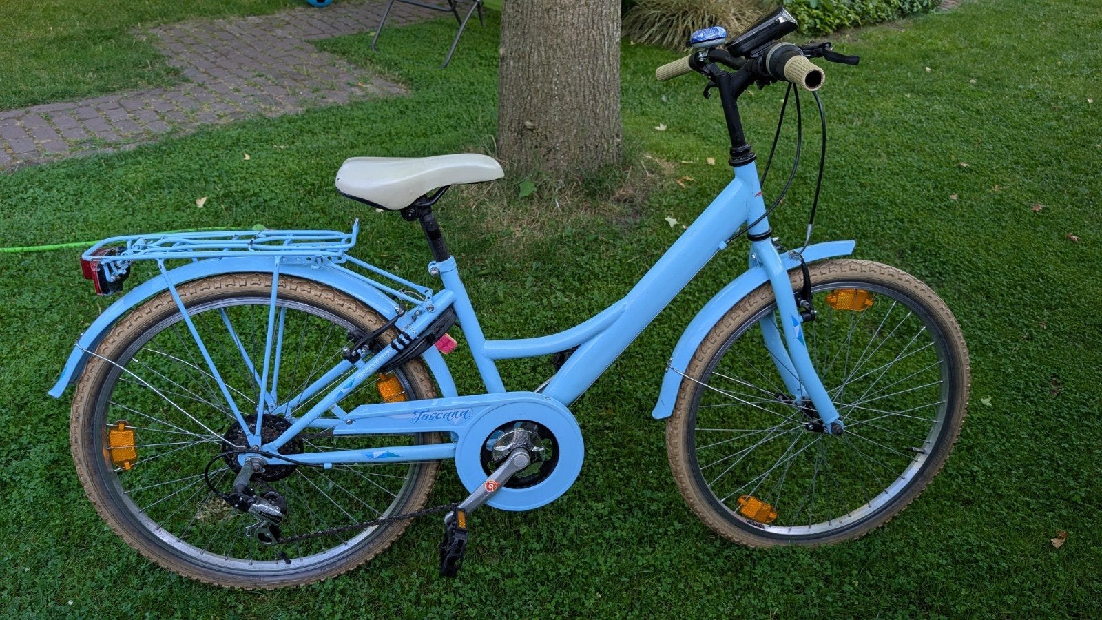 KS Cycling Toscana meisjesfiets, lichtblauw, 24 inch, 6 Vers, Ophalen, Terugtraprem, Versnellingen, Gebruikt