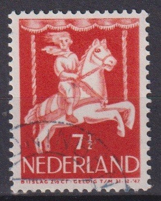 Nederland 1946 471 Kinderzegel Draaimolen Kermis GRONINGEN, Postzegels en Munten, Verzenden, Gestempeld, Overige thema's