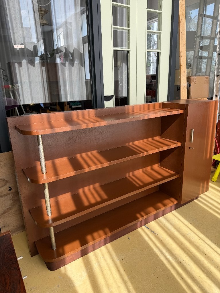 Vintage wandkast, wandmeubel, art deco boekenkast, wall unit, Huis en Inrichting, Kasten | Wandmeubels, Ophalen, -, 100 tot 150 cm