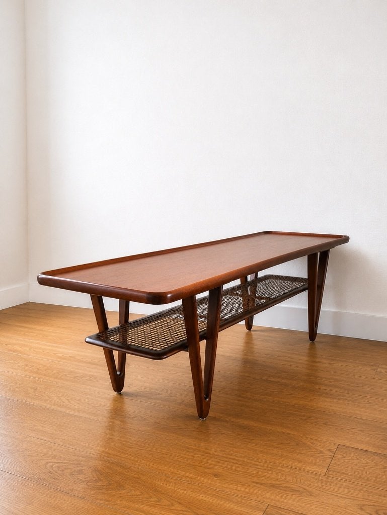 Deense salontafel van Kurt Østervig uit 1950, Ophalen, Gebruikt, Teakhout, 50 tot 100 cm