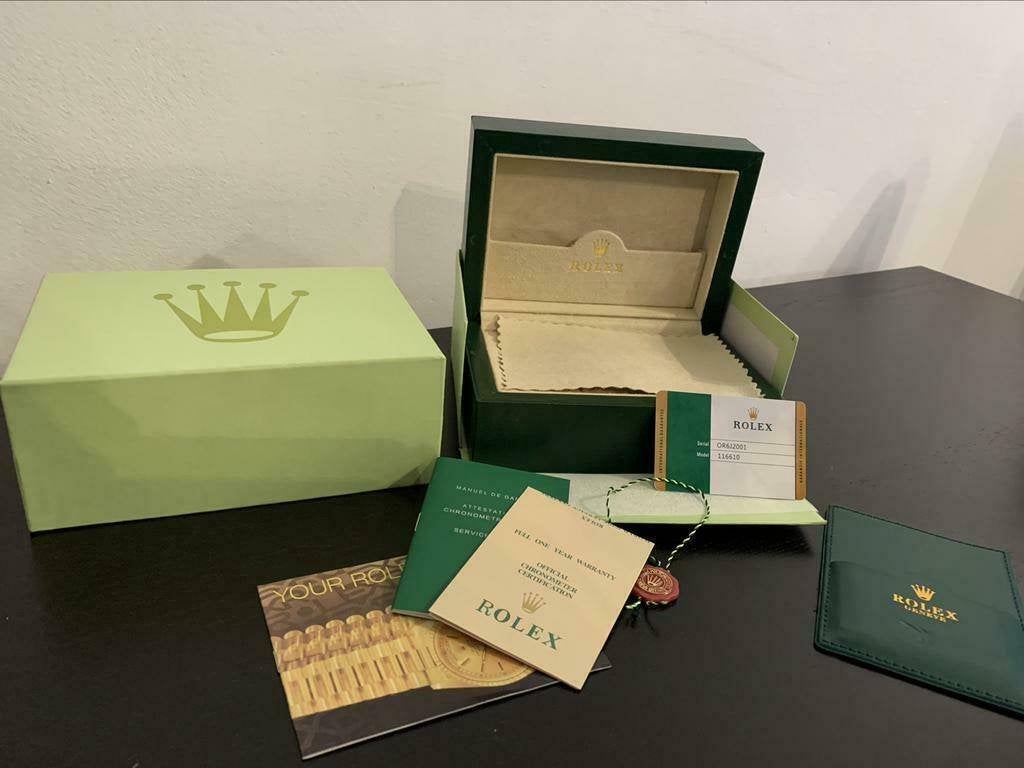 Rolex doos box case + certificaat + papieren + tasje horloge, Staal, Rolex, Polshorloge, Nieuw