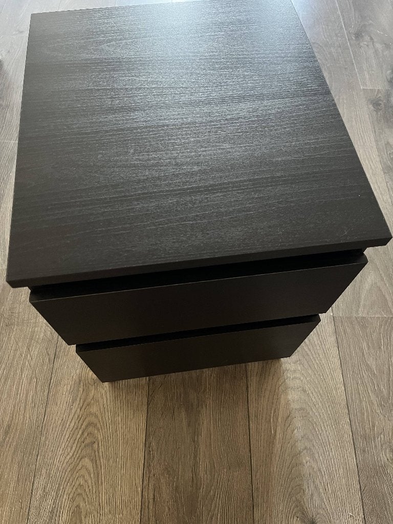 Ikea MALM Chest of 2 drawers, black, Ophalen, 50 tot 100 cm, Zo goed als nieuw, Minder dan 100 cm