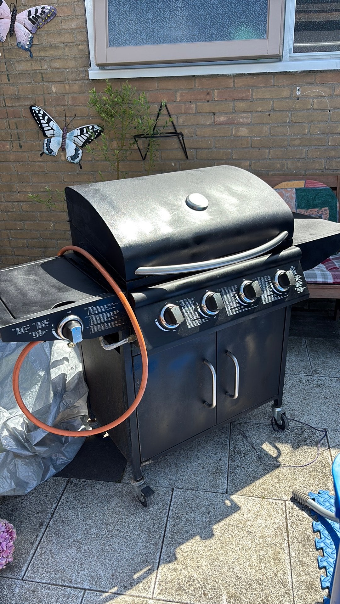 Gebruikte gasbarbecue met 3 branders en zijbrander, Ophalen, Gebruikt