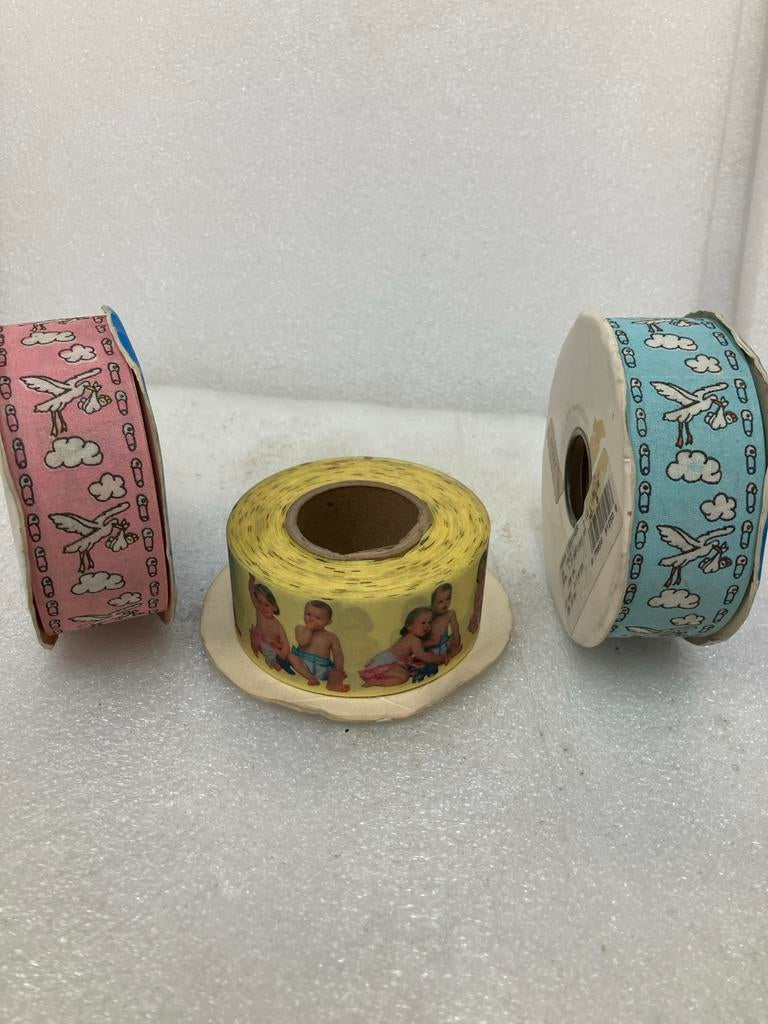 Vintage Ribbon Stork Geboorte lint, Kinderen en Baby's, Kraamcadeaus en Geboorteborden, Ophalen of Verzenden, Nieuw