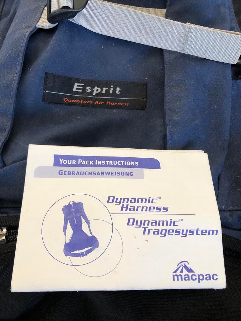 Backpack Macpac Esprit Quantum Air Harness, Gebruikt, 20 tot 30 cm, Blauw, Minder dan 40 cm