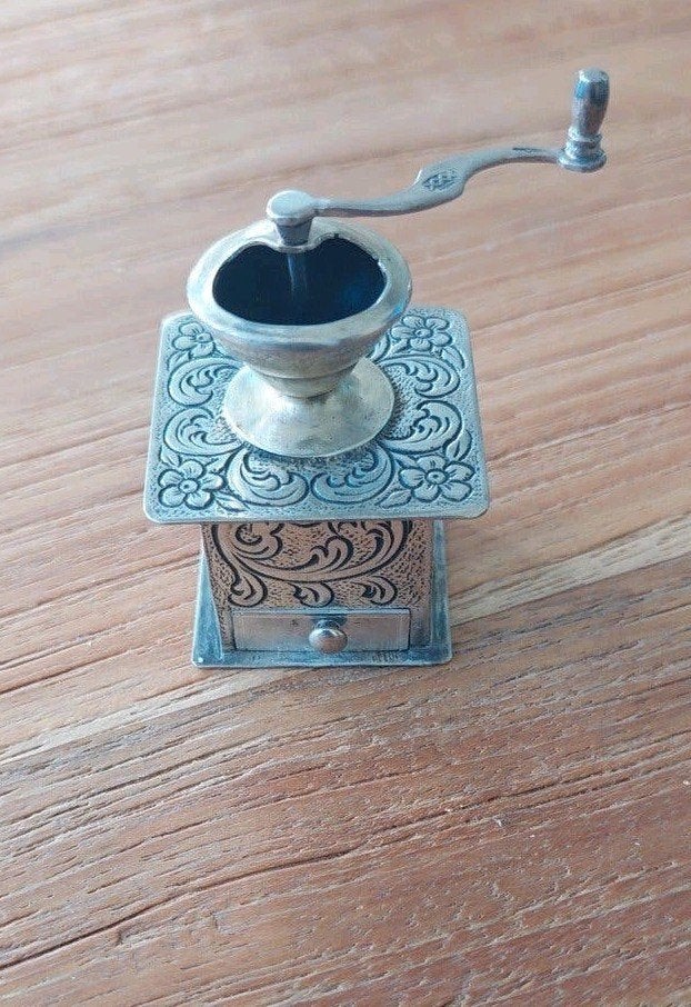 Antiek zilver Miniatuur Koffiemolen, Antiek en Kunst, Ophalen of Verzenden