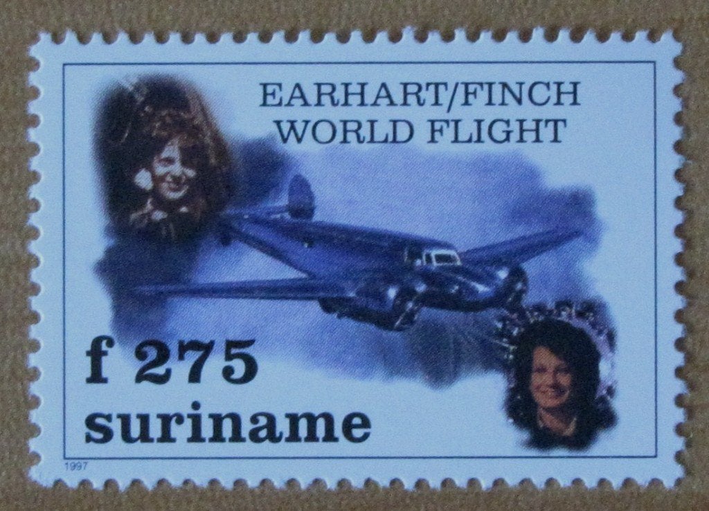 Rep-Suriname 932 zegel vlucht rond de wereld., Verzenden, Postfris