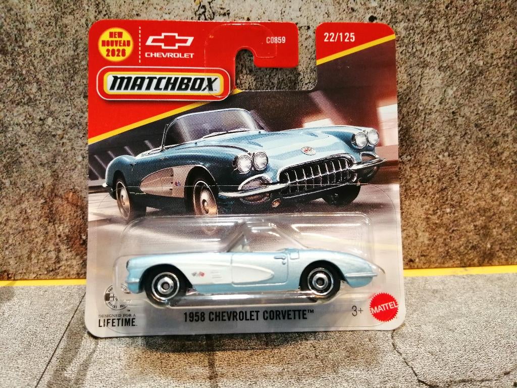 1958 Chevrolet Corvette van Matchbox, Ophalen, Nieuw, Auto