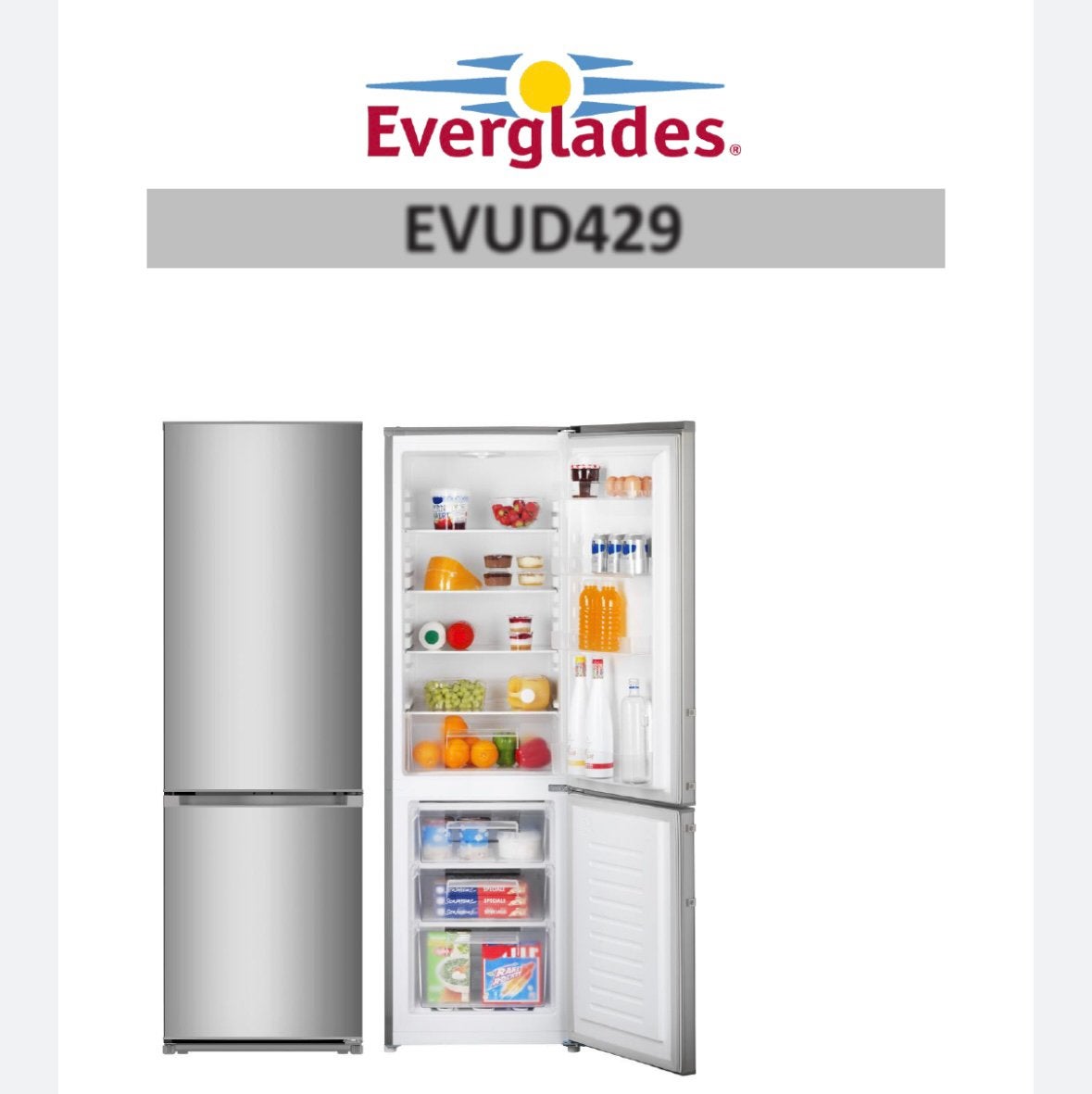 Koelkast Everglades te koop!, Witgoed en Apparatuur, Koelkasten en IJskasten, Ophalen, Gebruikt, 200 liter of meer, 60 cm of meer
