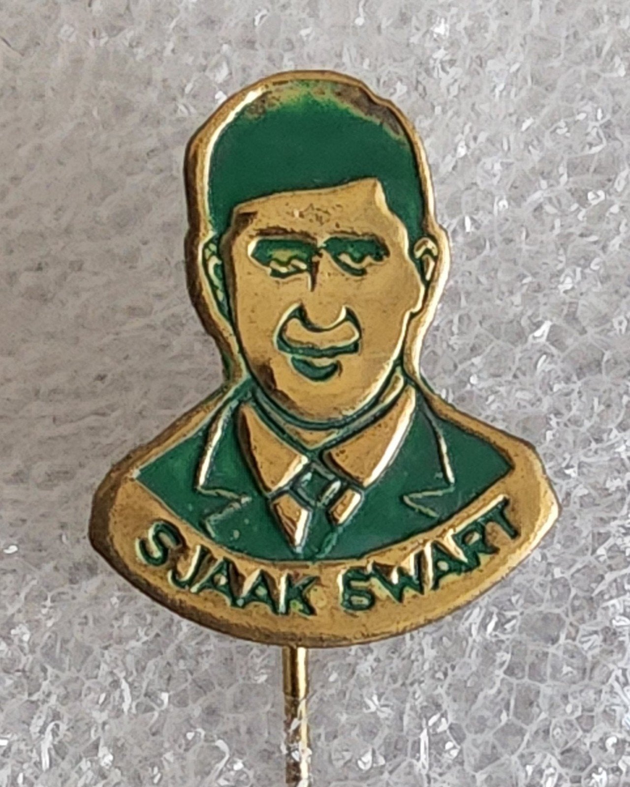 Vintage Speldje Sjaak Swart - Voetbal Legende, Verzamelen, Ophalen of Verzenden, Gebruikt, Sport, Speldje of Pin