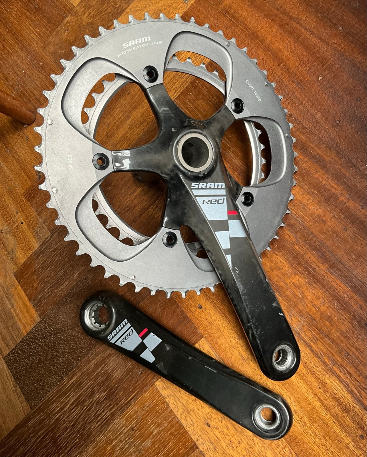 SRAM Red Powerglide crankstel 53/39 - 172.5mm - 10-speed, Fietsen en Brommers, Crankstel of Pedalen, Gebruikt, Ophalen of Verzenden