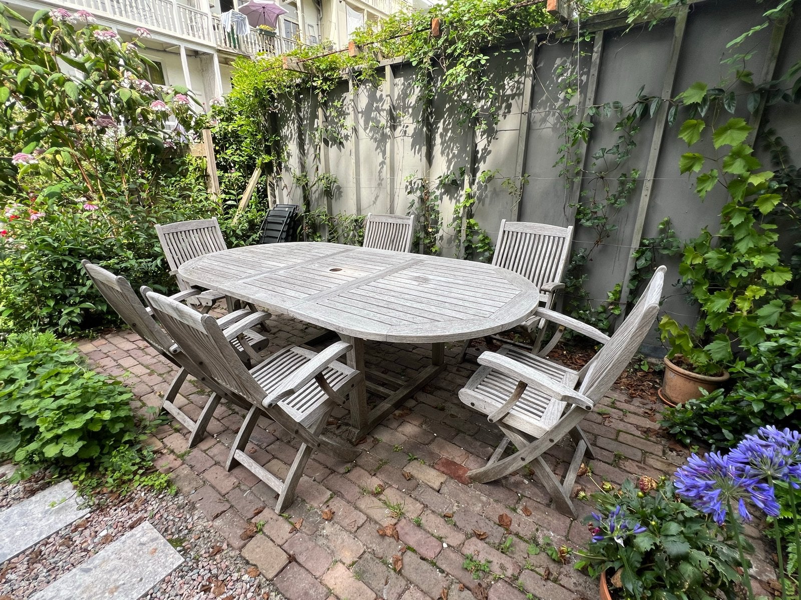 Royal Botania Teakhouten Tuinset, Tuin en Terras, Ophalen, Gebruikt, Eettafel, 6 zitplaatsen