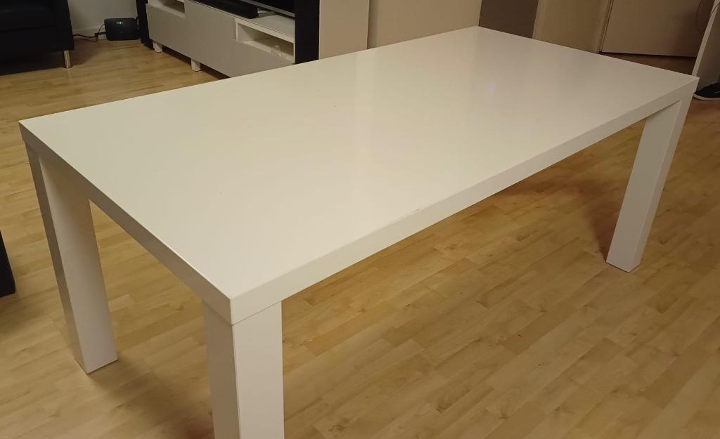 Eettafel wit glans lak 90 x 190 cm, Ophalen, Overige materialen, Gebruikt, 50 tot 100 cm